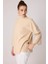 Düşük Kol Yakalı Yanlar Yırtmaçlı Örme Oversize Bluz 3