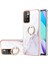 Mermer Tasarım Imd Iml Electleplating Tpu Telefon Geri Kapak Kılıfı Xiaomi Redmi Için Yüzük Tutucu Kickstand ile Not 11 4g (Mediatek)/10 4g (2021)/10 2022 4g/10 Prime-White (Yurt Dışından) 1