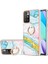 Mermer Tasarım Imd Iml Elektrokaplatma Tpu Telefon Geri Kapak Kılıfı Xiaomi Redmi Için Yüzük Tutucu Kickstand Not 11 4g (Mediatek)/10 4g (2021)/10 2022 4g/10 Prime-Green (Yurt Dışından) 1