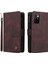 Kart Yuvaları Cilt-Dokunuş Pu Deri Kasa Çizgileri Baskılı Fermuar Folio Cüzdanı Xiaomi Için Kayışlı Stant Koruyucu Kapak Not 11 (Mediatek)/redmi 10/redmi 10/10 Prime-Brown (Yurt Dışından) 1