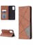Xiaomi Için Poco M3 Geometrik Desen Deri Stand Kılıf Kart Tutucu Kabuk-Brown (Yurt Dışından) 1