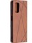 Xiaomi Için Poco M3 Geometrik Desen Deri Stand Kılıf Kart Tutucu Kabuk-Brown (Yurt Dışından) 3