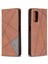 Xiaomi Için Poco M3 Geometrik Desen Deri Stand Kılıf Kart Tutucu Kabuk-Brown (Yurt Dışından) 4