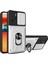 Çok Fonksiyonlu Halka Tutucu Kickstand Tasarım Pc+Tpu Kamera Slayt Kapağı ve Söndürülebilir Kart Tutucu ile Tpu Telefon Kılıfı Note 10 Pro 4g (Global)/(Hindistan)-Beyaz (Yurt Dışından) 1