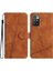 Xiaomi Redmi Için Note 11 4g (Mediatek)/10 4g (2021)/10 2022 4g/10 Prime Lines Baskılı Koruyucu Kılıf Retro Skin Touch Pu Deri Telefon Stand Cüzdan Kapak Kahverengi (Yurt Dışından) 1