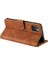 Xiaomi Için Redmi 10 4g (2021)/REDMI 10 2022 4g/redmi Not 11 4g (Mediatek)/redmi 10 Prime Ekleme Dikişli Pu Deri Stand Cüzdan Telefon Kılıfı Koruyucu Cover-Brown (Yurt Dışından) 3