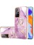 Xiaomi Redmi Için Note 11 5g (Çin) (Mediatek)/redmi Not 11S 5g/redmi Not 11T 5g Yüzük Kickstand Mermer Kılıf Yumuşak Tpu Elektrokaplama Çerçevesi Arka Kapak-Imtiyaz (Yurt Dışından) 1