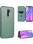 Karbon Fiber Otomatik Absorlanmış Deri Stand Cep Telefonu Kılıfı Xiaomi Redmi 9 Yeşil (Yurt Dışından) 1
