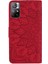 Baskı Çiçek Telefonu Kapağı Çizik Dirençli Anti-Güz Cüzdan Tasarım Deri Kılıfı Xiaomi Redmi Stand ile Not 11 5g (Çin) (Mediatek)/redmi Not 11T 5g/redmi Not 11S 5g-Red (Yurt Dışından) 3