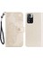 Rhinestone Dekor Baykuş Çiçeği Baskı Pu Derisi+ Tpu Telefon Kılıf Kapağı Stand Cüzdanı ile Xiaomi Redmi Note 11 Pro 5g (Çin) (Mediatek)/11 Pro+ 5g-Gold (Yurt Dışından) 1