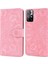Baskı Çiçek Telefon Kapağı Çekmeye Dirençli Anti-Güz Cüzdan Tasarım Deri Kılıf Stand Boyu Xiaomi Redmi Not 11 5g (Çin) (Mediatek)/redmi Not 11T 5g/redmi Not 11S 5g-Pink (Yurt Dışından) 1