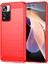 Şok Geçirmez Karbon Fiber Fırçalanmış Doku Tpu Xiaomi Redmi Için Telefon Kılıfı Not 11 Pro+ 5g/redmi Note 11 Pro 5g (Çin) (Mediatek) -Red (Yurt Dışından) 1