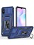 Xiaomi Için Zırh Serisi Redmi 9A Iyi Korumalı Slayt Kamera Koruyucu Kickstand Telefon Kılıfı Pc+Tpu Koruyucu Kapak-Dark Mavi (Yurt Dışından) 1