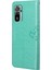 Cüzdan Tasarım Ağacı Baykuş Baskı Şok Geçirmez Anti-Güz Deri Telefon Kapağı Stand Stand For Xiaomi Redmi 10 4g (2021)/10 2022 4g/not 11 4g (Mediatek) -Green (Yurt Dışından) 4