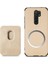 Xiaomi Redmi Için Şok Geçirmez Telefon Kılıfı 9 Kırmızı Dayanıklı Telefon Koruyucu Karbon Fiber Doku Kapak Kabuğu Çıkarılabilir Manyetik Kart Tutucu-Khaki (Yurt Dışından) 1