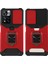 Kamera Kaydırıcı Anti-Fall Koruma Pc+ Tpu Telefon Kılıf Kartı Yuvası ve Kickstand Tasarım Telefon Kapağı Xiaomi Redmi Note 11 Pro 5g (Çin) (Mediatek)/note 11 Pro+ 5g-Red (Yurt Dışından) 1
