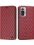 Xiaomi Redmi Için Note 10 Pro 4g (Global)/(Hindistan)/redmi Note 10 Pro Max 4g Anti-Fall Flip Case Rhombus Desen Litchi Doku Manyetik Pu Deri Cüzdan Kapak-Kırmızı (Yurt Dışından) 1