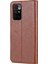 Xiaomi Redmi 10 4g (2021)/REDMI 10 Prime/redmi 10 2022 4g/redmi Not 11 4g (Mediatek) Pu Deri Anti-Drop Çift Taraflı Manyetik Toka Cüzdan Tasarım Tasarım Telefon Vaka-Kahverengi (Yurt Dışından) 3