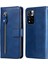 Şok Geçirmez Stand Cüzdan Fermuarlı Cep Tasarımı Dokulu Deri Telefon Kasası Xiaomi Redmi Note 11 Pro 5g (Çin) (Mediatek)/note 11 Pro+ 5g-Blue (Yurt Dışından) 1