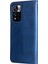 Şok Geçirmez Stand Cüzdan Fermuarlı Cep Tasarımı Dokulu Deri Telefon Kasası Xiaomi Redmi Note 11 Pro 5g (Çin) (Mediatek)/note 11 Pro+ 5g-Blue (Yurt Dışından) 3