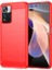 1.8mm Karbon Fiber Önleme Önleme Önleme Fırçalanmış Doku Xiaomi Redmi Için Esnek Tpu Damla Geçirmez Cep Telefonu Kapağı Not 11 Pro 5g (Çin) (Mediatek)/not 11 Pro+ 5g-Red (Yurt Dışından) 1