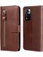 Şok Geçirmez Stand Cüzdan Fermuarlı Cep Tasarımı Dokulu Deri Telefon Kasası Xiaomi Redmi Note 11 Pro 5g (Çin) (Mediatek)/note 11 Pro+ 5g-Brown (Yurt Dışından) 1
