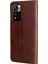 Şok Geçirmez Stand Cüzdan Fermuarlı Cep Tasarımı Dokulu Deri Telefon Kasası Xiaomi Redmi Note 11 Pro 5g (Çin) (Mediatek)/note 11 Pro+ 5g-Brown (Yurt Dışından) 3