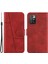 Çizgiler Basılı Premium Pu Deri Cüzdan Stand Xiaomi Için Bilek Kayışı ile Flip Koruyucu Telefon Kılıfı Not 11 4g (Mediatek)/10 4g (2021)/10 2022 4g/10 Prime-Red (Yurt Dışından) 1