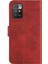 Çizgiler Basılı Premium Pu Deri Cüzdan Stand Xiaomi Için Bilek Kayışı ile Flip Koruyucu Telefon Kılıfı Not 11 4g (Mediatek)/10 4g (2021)/10 2022 4g/10 Prime-Red (Yurt Dışından) 3