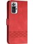 Baskı Rhombus Çizgileri Cilt Dokunuşu Koruyucu Deri Kasa Cüzdan Kapağı Stand ile Xiaomi Redmi Note 10 Pro 4g (Hindistan)/(Global) -Red (Yurt Dışından) 4