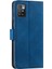 Xiaomi Için Redmi 10 4g (2021)/REDMI 10 2022 4g/redmi Not 11 4g (Mediatek)/redmi 10 Prime Ekleme Dikişli Pu Deri Stand Cüzdan Telefon Kılıfı Koruyucu Kapak-Blue (Yurt Dışından) 3