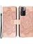 Baskı Mandala Çiçek Flip Pu Deri Kılıf Standı Manyetik Kapatma Koruyucu Telefon Kapağı Strap ile Xiaomi Redmi Note 11 Pro 5g (Çin) (Mediatek)/not 11 Pro+ 5g-Rose Altın (Yurt Dışından) 1