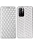 3D Rhombus Desen Pu Deri Stand Cüzdan Koruyucu Telefon Kılıfı Xiaomi Redmi Not 11 5g (Çin) (Mediatek)/redmi Not 11T 5g/redmi Not 11S 5g-Silver (Yurt Dışından) 1