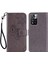 Rhinestone Dekor Baykuş Çiçeği Baskı Pu Deri+ Tpu Telefon Kılıfı Kapak Xiaomi Redmi Için Stand Cüzdanı Not 11 Pro 5g (Çin) (Mediatek)/11 Pro+ 5g-Grey (Yurt Dışından) 1