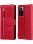 Şok Geçirmez Stand Cüzdan Fermuarlı Cep Tasarımı Dokulu Deri Telefon Kasası Xiaomi Redmi Note 11 Pro 5g (Çin) (Mediatek)/note 11 Pro+ 5g-Kırmızı (Yurt Dışından) 1