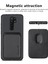 Xiaomi Redmi Için Şok Geçirmez Telefon Kılıfı 9 Kırmızı Dayanıklı Telefon Koruyucu Karbon Fiber Doku Kapak Kabuğu Çıkarılabilir Manyetik Kart Tutucu Black (Yurt Dışından) 3