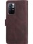 Cilt Dokunuşu Pu Deri Kart Yuvaları Fermuar Cüzdan Kılıf Flip Stand Çizgileri Xiaomi Redmi Için Kayış ile Baskılı Kapak Not 11 5g (Çin) (Mediatek)/redmi Not 11T 5g/not 11S 5g-Brown (Yurt Dışından) 3