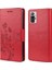 Baskılı Kelebekler Çiçek Deri Cüzdan Stand Kılıfı Xiaomi Redmi Note 10 Pro-Kırmızı (Yurt Dışından) 1