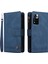 Cilt Deri Deri Fermuar Cep Kart Tutucu Yuvaları Folio Flip Shell Stripes Baskılı Stand Şok Geçirmez Koruyucu Telefon Kılıfı Xiaomi Redmi Için Kayış ile Not 11 Pro /not 11 Pro+ -Blue (Yurt Dışından) 1