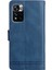 Cilt Deri Deri Fermuar Cep Kart Tutucu Yuvaları Folio Flip Shell Stripes Baskılı Stand Şok Geçirmez Koruyucu Telefon Kılıfı Xiaomi Redmi Için Kayış ile Not 11 Pro /not 11 Pro+ -Blue (Yurt Dışından) 3