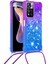 Le3-1 Serisi Gradyan Renk Demirleri Quicksand Tpu Kapak Xiaomi Için Uzun Kordon ile Iyi Korumalı Telefon Kasası Not 11 Pro+ 5g/redmi Note 11 Pro 5g (Çin) (Mediatek) -Purple Mavi (Yurt Dışından) 2