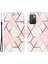 Mermer Desen Ekleme Deri Kasa Cüzdan Standı Xiaomi Için Redmi Için Telefon Kapak Kabuğu Not 11 4g (Mediatek)/10 4g (2021)/10 2022 4g/10 Prime-Pink/beyaz (Yurt Dışından) 1