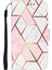 Mermer Desen Ekleme Deri Kasa Cüzdan Standı Xiaomi Için Redmi Için Telefon Kapak Kabuğu Not 11 4g (Mediatek)/10 4g (2021)/10 2022 4g/10 Prime-Pink/beyaz (Yurt Dışından) 2