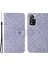 Çekim Dirençli Baskı Etnik Tarzı Çiçek Manyetik Toka Cüzdanı Pu Deri Kabuk Xiaomi Redmi Note 11 Pro 5g (Çin) (Mediatek)/not 11 Pro+ 5g-Purple (Yurt Dışından) 1