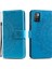 Xiaomi Için Redmi 10 4g (2021)/REDMI 10 2022 4g/redmi 10 Prime/redmi Not 11 4g (Mediatek) Basılı Mandala Çiçek Pu Deri Deri Cüzdan Stand Telefon Flip Kapak Kılıf Kılıfı Mavisi (Yurt Dışından) 1