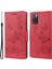 Deri Cüzdan Kasası Izleme Xiaomi Için Stant ile Kelebek Çiçek Telefon Kılıfı 10 Redmi 10 Prime/redmi 10-Kırmızı (Yurt Dışından) 1