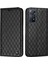 Xiaomi Redmi Için Note 12 Pro 4g/11 Pro 4g (Mediatek)/note 11 Pro 5g (Qualcomm)/note 11 Pro+ 5g Rhombus Desen Litchi Dokusu Manyetik Pu Deri Cüzdan Kılıf Black (Yurt Dışından) 1