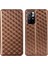 3D Rhombus Desen Pu Deri Stand Cüzdan Koruyucu Telefon Kılıfı Xiaomi Redmi Not 11 5g (Çin) (Mediatek)/redmi Not 11T 5g/redmi Not 11S 5g-Brown (Yurt Dışından) 1