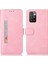 Dikiş Pu Deri Manyetik Toka Stand Telefon Kılıfı Cüzdan Koruyucu Kapak Xiaomi Redmi Note 11 Pro 5g (Çin) (Mediatek)/note 11 Pro+ 5g-Pink (Yurt Dışından) 1