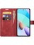 Folio Flip Manyetik Toka Deri Telefon Kılıfı Cüzdan Stand Kapağı Xiaomi Redmi Not 11 4g (Mediatek)/redmi 10 4g (2021)/REDMI 10 2022 4g/redmi 10 Prime-Red (Yurt Dışından) 4